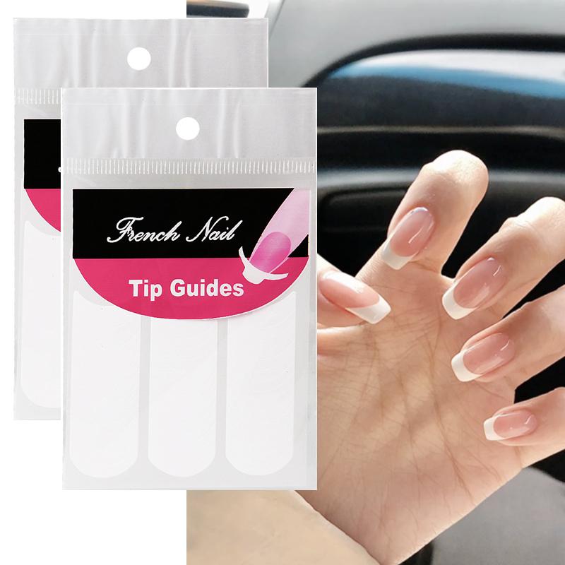 2/5 Sheets White French Manicure Strip Nail Art Form Fringe Tip Guides Sticker DIY Line Tips Decoration Tool