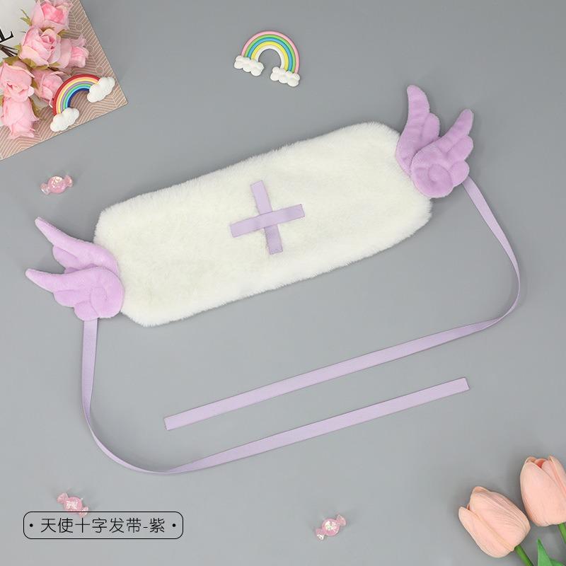 

Плюшевые ангельские крылья уши головной убор комикс шоу реквизит крест лента головной убор девушка лолита повязка на голову