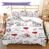 Simon's Cat Pattern Bedding,Quilt Set Quilt Cover Pillowcase Home Birthday Gift (1 * Duvet Cover + 2 * Pillowcase, Without Core)