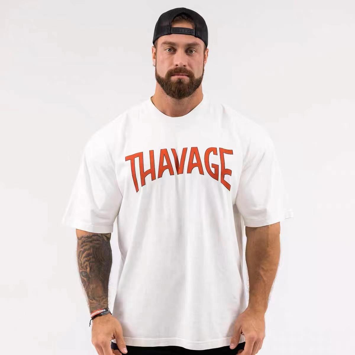 

Летняя хлопковая мужская футболка для зала Thavage Muscular Men Gym T Shirt CBUM Fitness Джоггеры Футболка из чистого хлопка Женская футболка S