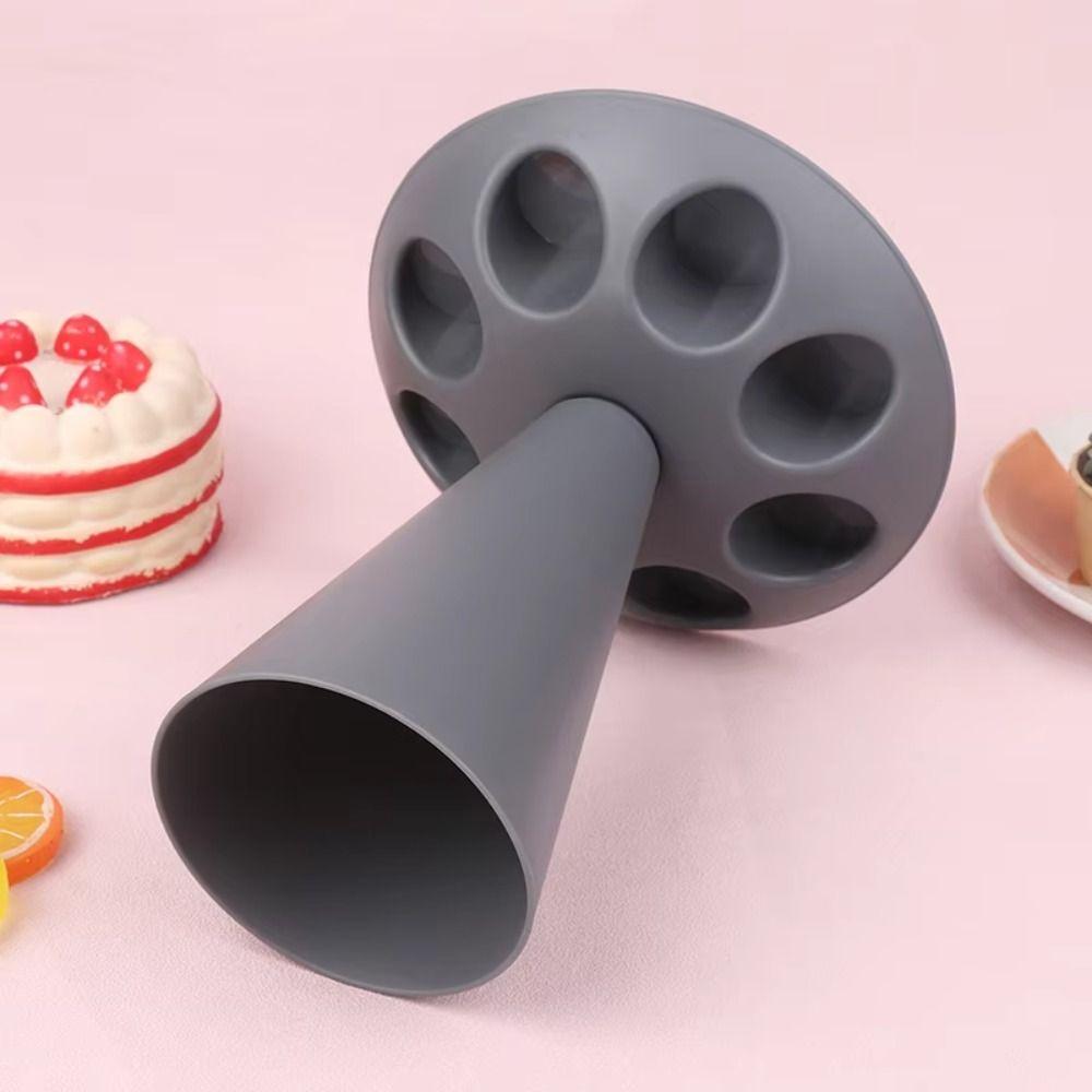 Household 8 Slots Piping Bags Rack with Base PP Pastry Bags Holder Removable Grey Cake Decorating Tip Rack Kitchen