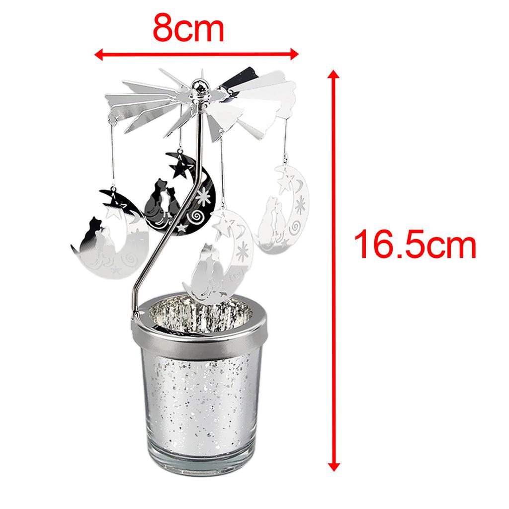 Metal Rotary Candle Holder Tea Light Candle Holder for Desktop Ornament Decor Rustic Wedding Table Decor Rotating Candlestick