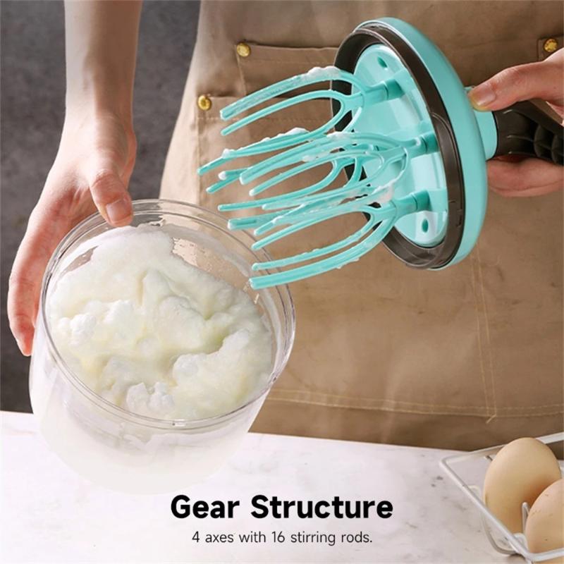 Manual Egg Cream Whisk Hand Mixer Semi Automatic Multipurpose Stainless Steel Portable Kitchen Tool for Baking Mixing Drinks