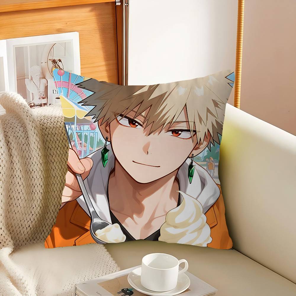 

K-Кацуки Бакуго Аниме Наволочка с рисунком Мягкая плюшевая наволочка для дома, гостиной, дивана, декора 12x12Inch