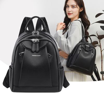 New PU Leather Backpack All-season Universal Versatile College Student School Bag Urban Simple Commuter Women's Bag