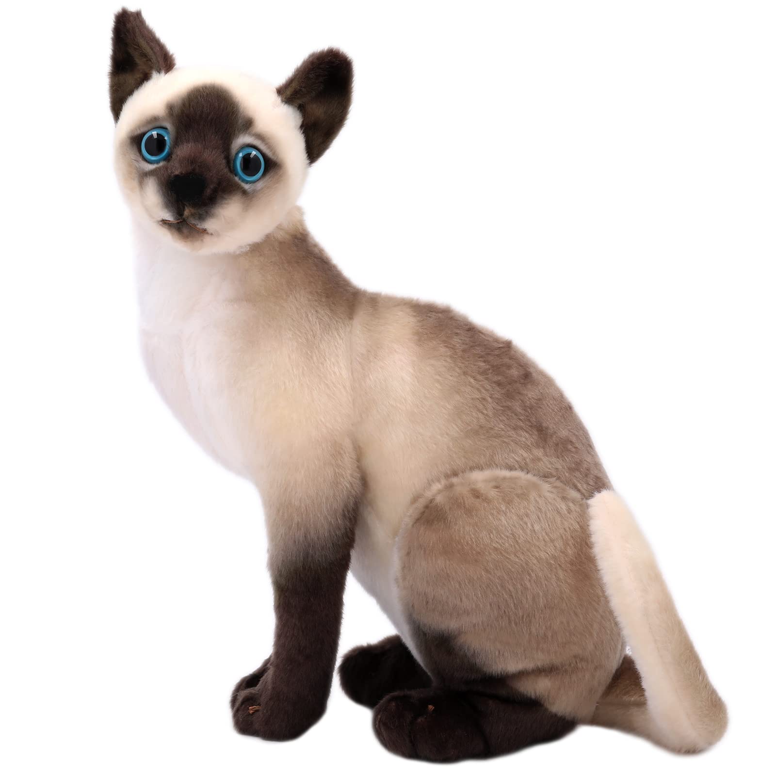 

Realistic and adorable lap cat plush toy [Perfect for kids and seniors] Gift wrapping included Lap cat present gift (B Cafe Mocha)