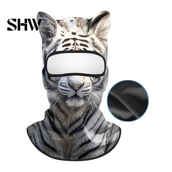 Cycling Face Mask 3D Animal with Ears, Breathable Ice Silk Balaclava for Moisture Wicking Spring Summer, Quick Drying UV Protection Full Cover
