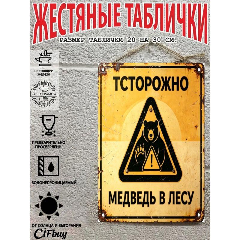 Metal Warning Sign Poster for Country House Decor, 20x30cm