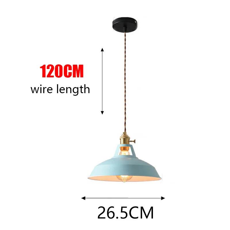 

Pendant Light Retro Industrial Colorful Restaurant Kitchen Home Ceiling Lamp Vintage Hanging Light Lampshade Decorative Lamps NO Bulbs синий