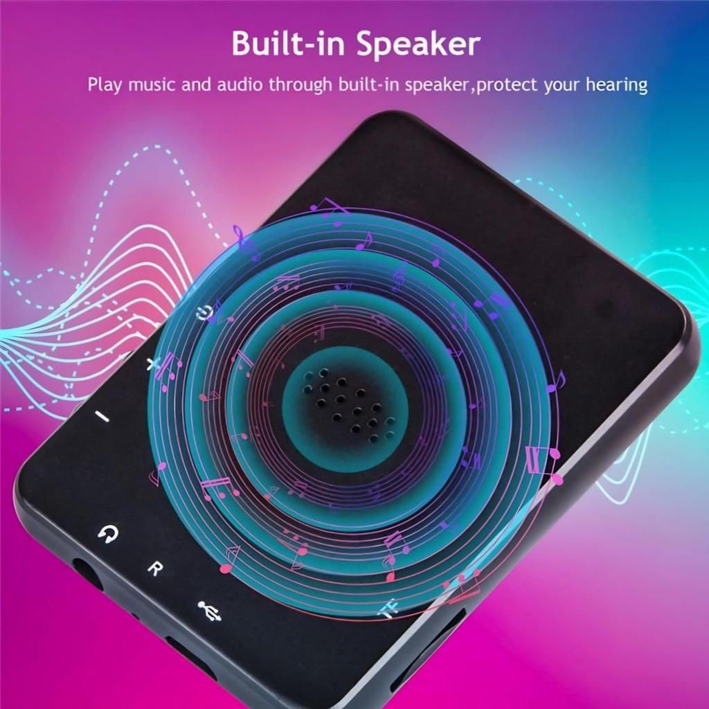 Bluetooth MP3 HD Plně dotykový displej Přehrávač hudby podporuje 256GB paměť Přenosný Walkman s FM a Hlasovým záznamníkem Přehrávač, 2,4palcový Přehrávač, Rozšíření, Rádio,