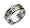 5-13 Size Black Dragon Blue Carbon Fiber Wedding Ring for Women Men Gold Color 316L Stainless Steel Men  Wholesale