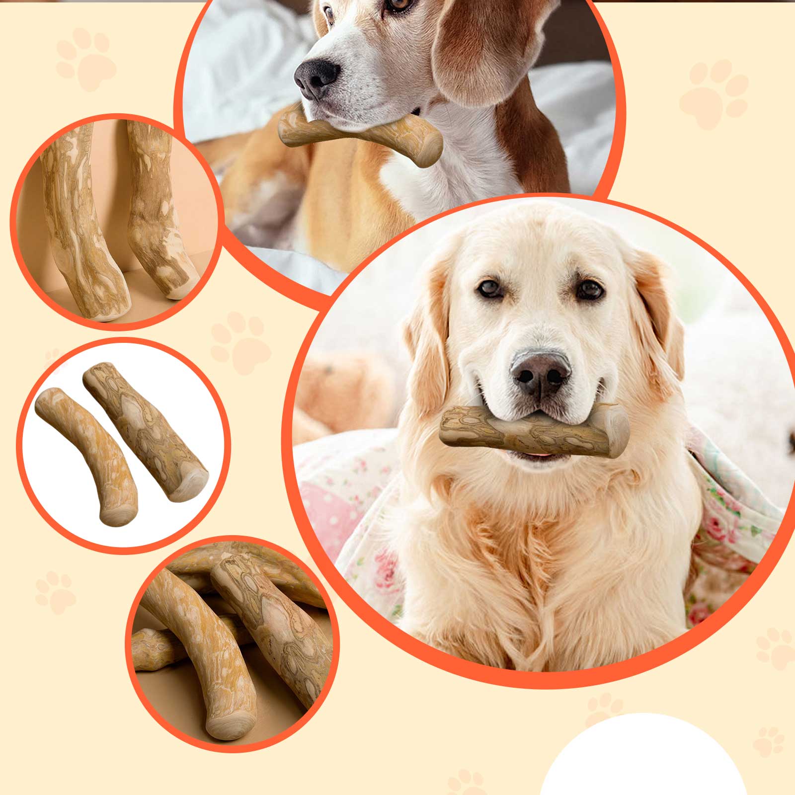 

Natural Dog Chew Sticks, And Chewable Toys For Dogs, For Teeth Cleaning, Fun, And Preventing Breakage. One Size