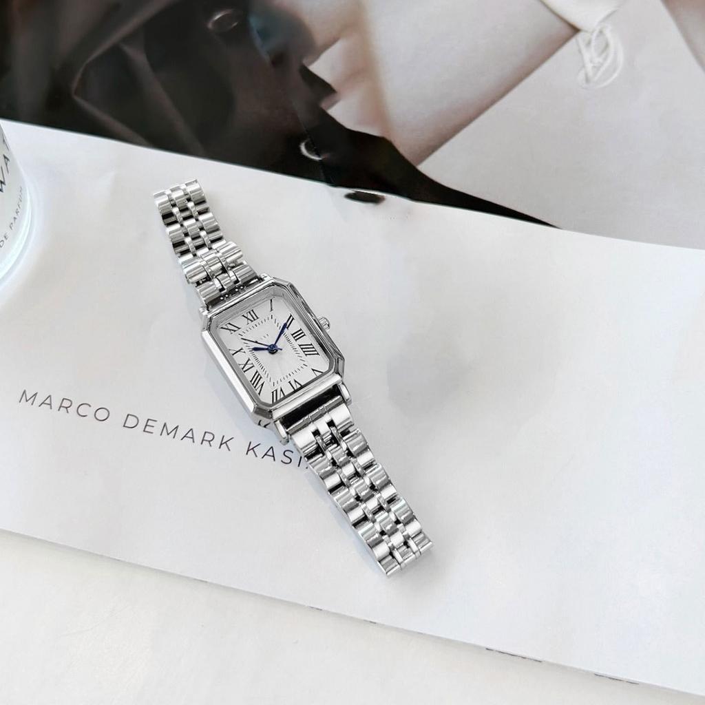 Square Watch Female Style Student Simple Temperament Retro Fashion Classic Niche Design Roman Scale Women'S Watch