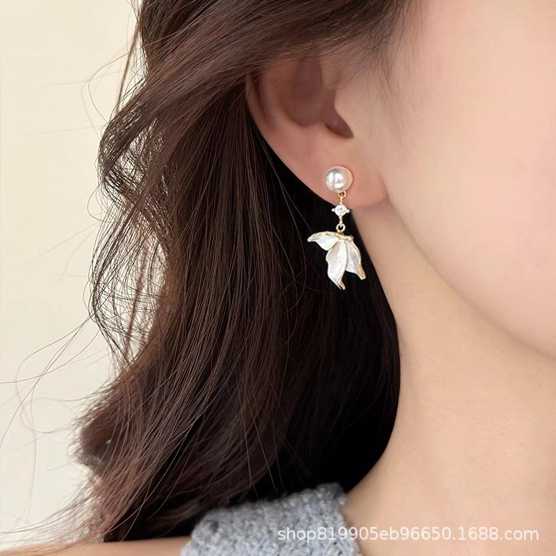 

Pearl Fishtail Tassel Dangle Earrings - 2025 New Luxury Style Fixed Fishtail 1126