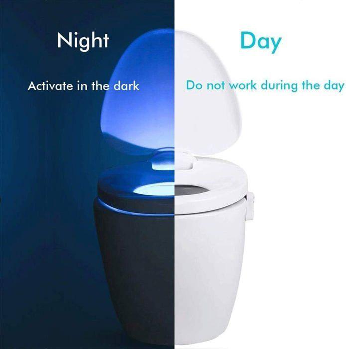 LED Night Light Toilet Light for WC Motion Sensor Lighting 8 Changing Colors Label