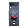 Phone Cover For Samsung Galaxy Z Flip 6 5 4 Case Transparent For Samsung Z Flip 3 Hard PC Foldable Shell Chili Red Capas Bags
