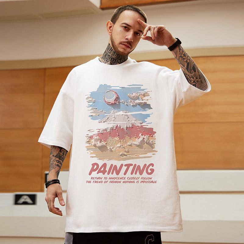 

Футболка с коротким рукавом из полиэстера с принтом T27, M-8XL, летняя футболка свободного кроя в европейском и американском стиле L