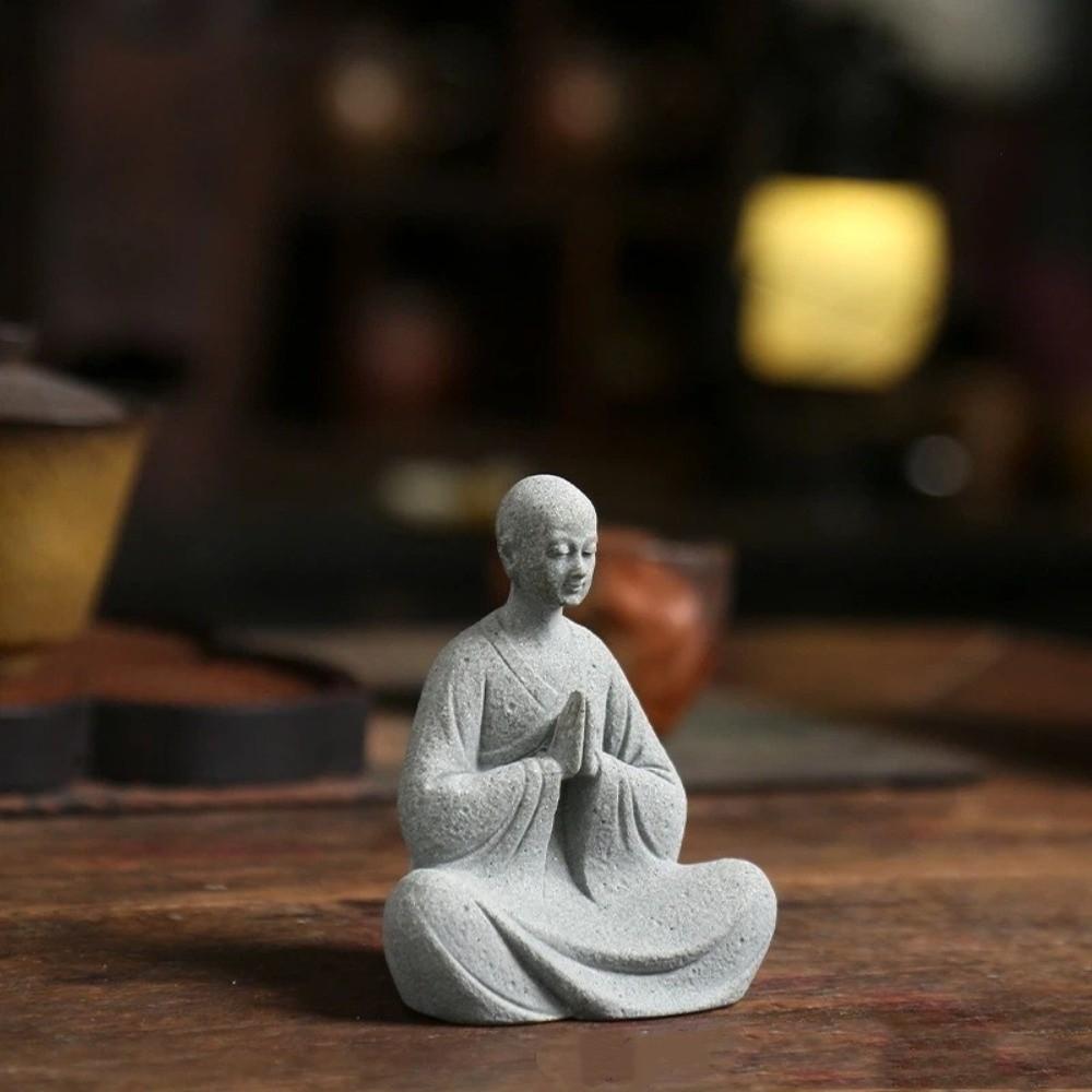 Resin Meditation Monks Figurine Funny Prayer Monks Statues Unique Zen-Themed Decoration Gifts