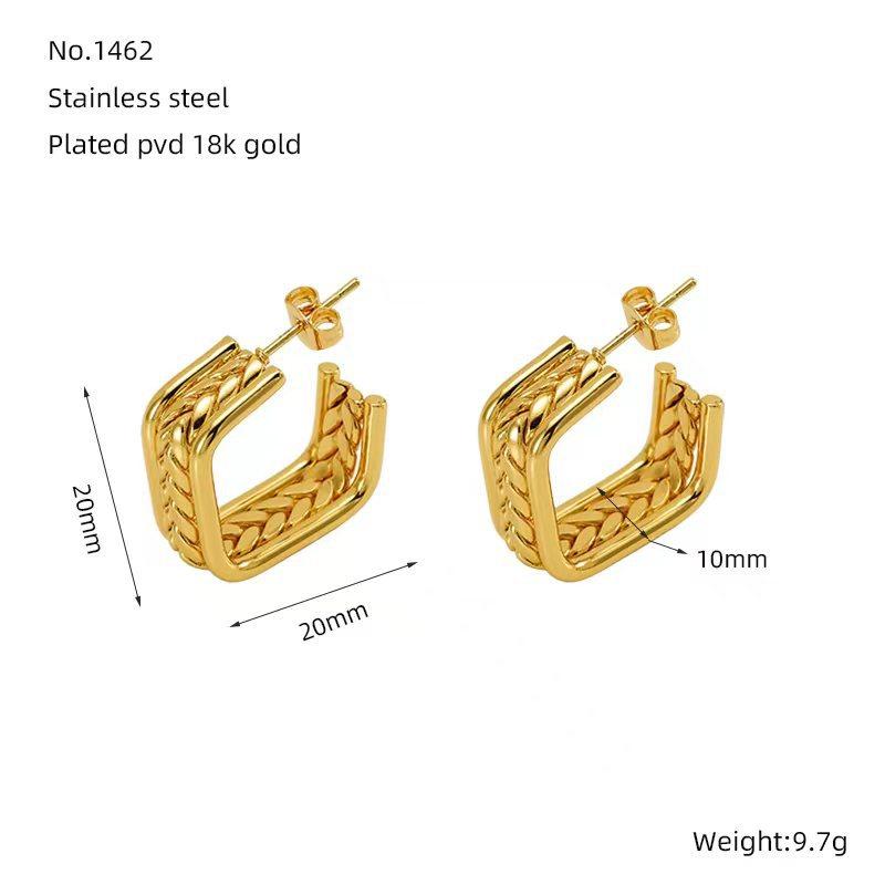 

Многослойные золотые титановые стальные серьги-гвоздики легкие роскошные трендовые женские серьги из нержавеющей стали с геометрическими линиями для женщин