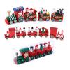 Yousheng Mini Christmas Train Wooden Train Ornament with Mini Snowmen Santa Xmas-themed Train Table Decoration Toy Train Gifts for Kids