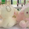 Adorable Bow Bunny Plush Toy Cute Dog Doll Backpack Pendant Keychain Stuffed Animal