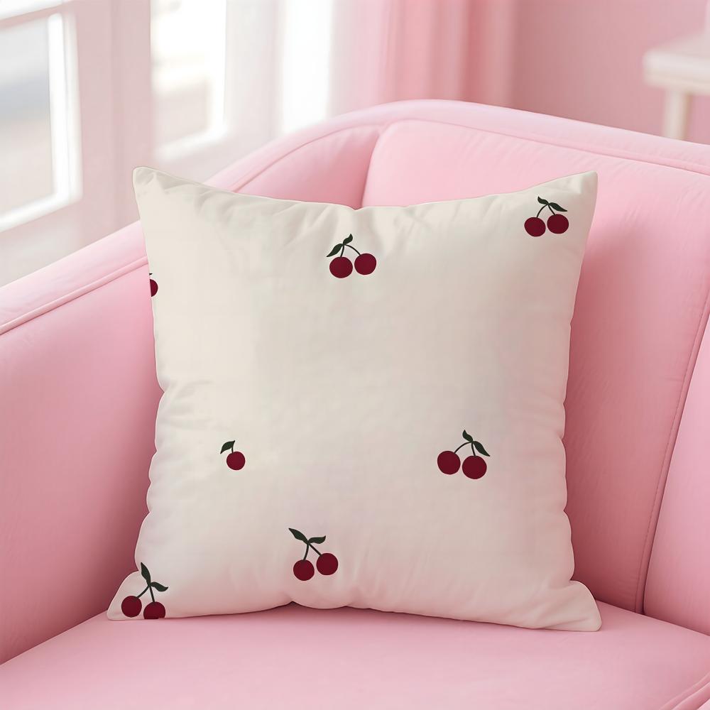 CUTE Handpainted cherries Cushion Cover Pillow Case Soft Skin Friendly Fabric  Concealed Zipper