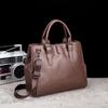 Retro Men's Portable Briefcase Casual Messenger Bag Crazy Horse Leather Men's Bag Horizontal Shoulder Bag