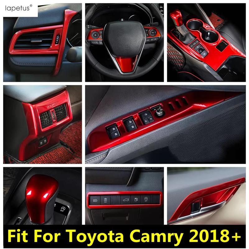 Gear Panel / Window Lift / Head Light Lamp / Pillar A Frame Cover Trim For Toyota Camry 2018 - ABS Accessories Interior Kit