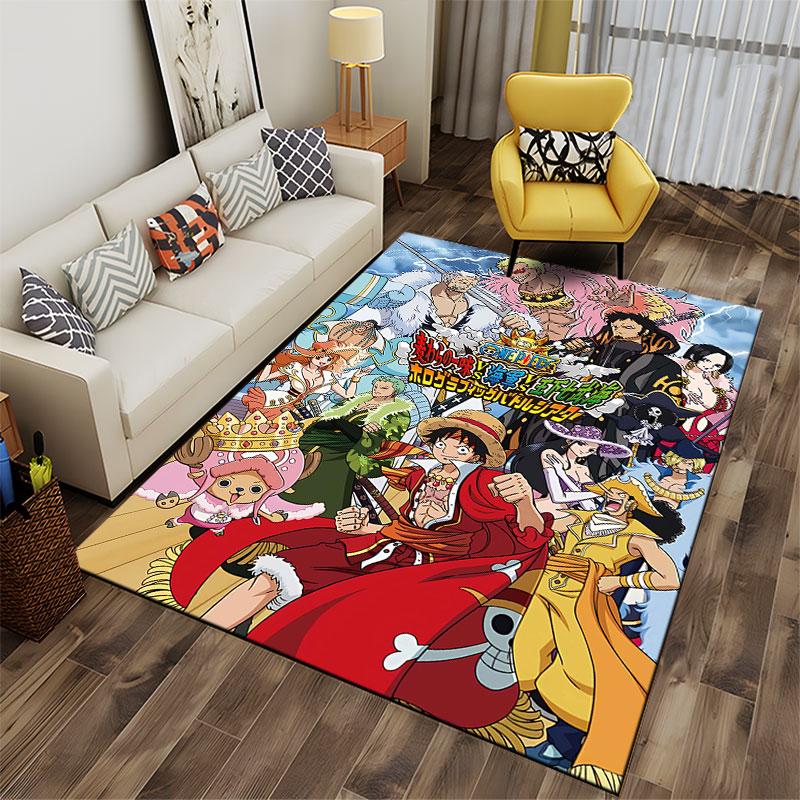 One Piece Anime Character Carpet suitable as a non-slip mat for the living room or bedroom sofa