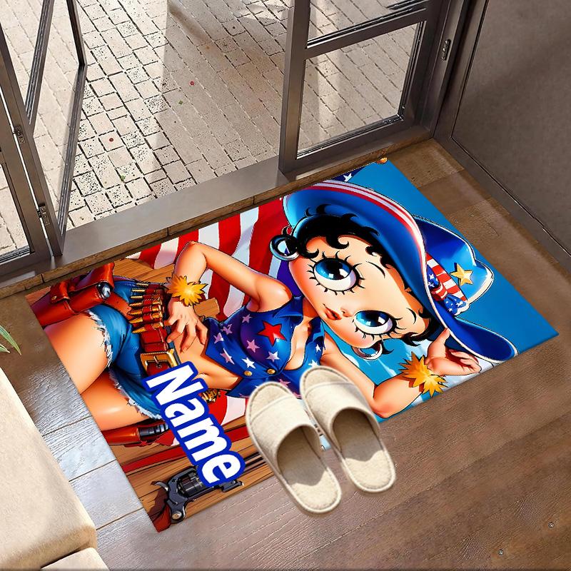 Custom Name Personalized Betty Boop Print Carpet, Versatile Home Decor Rug, for Playroom, Apartment, Balcony, Entryway, Hallway Gift