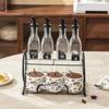 Vintage Flower Bird 8-Piece Iron Seasoning Jar Set