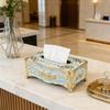 Artistic Floral Print ABS Tissue Holder With Easy Open Lid Sophisticated Decors Tissue Box For Convenient Refills