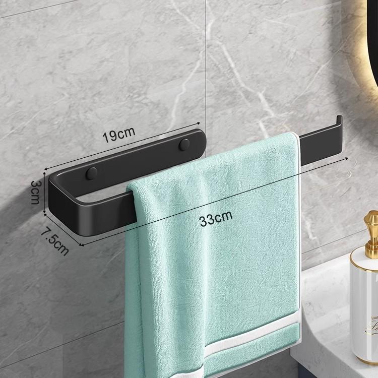 

Алюминиевая стойка-держатель для полотенец и бумаги без сверления для ванной комнаты Phantom Black 32.9cm (With Punch)