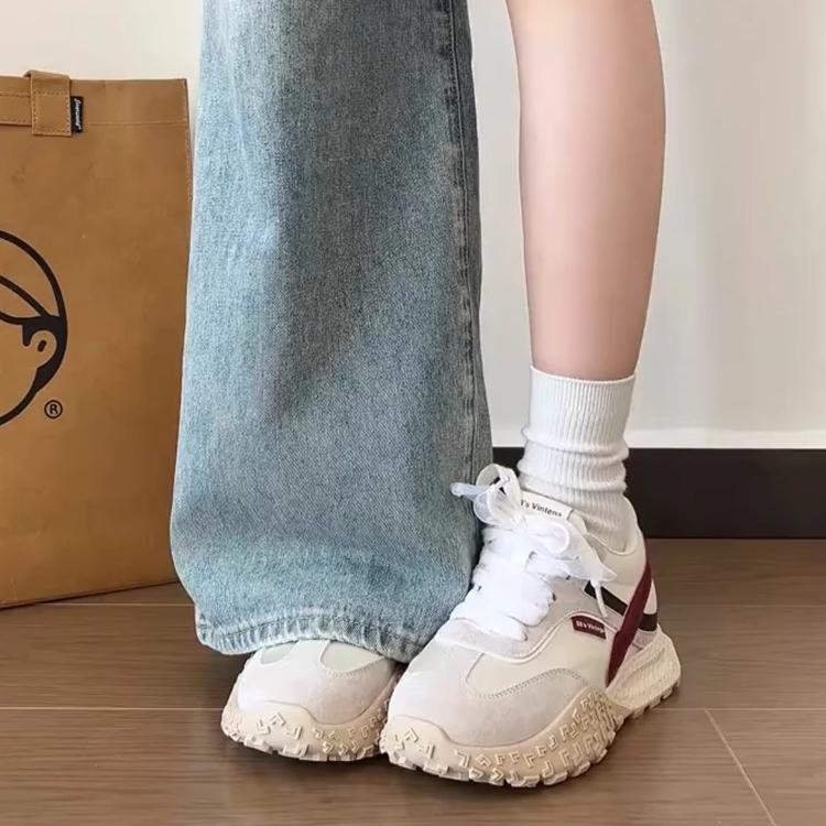 Inner height increase German training shoes women's 2025 spring platform small ballet style retro leather casual sports Forrest Gump shoes