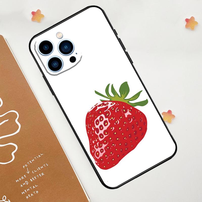 Strawberry Phone Case For iPhone 17 Pro Max 14 11 15 16 Pro Max 12 13 mini 16 Plus 16e 17 Air Funda
