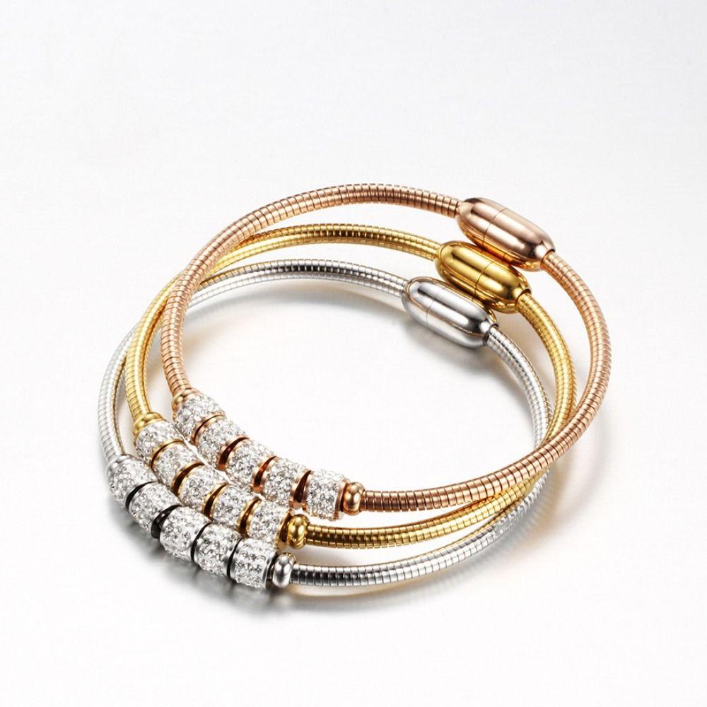 Gold Silver Woman Bracelet Magnetic Clasp Snake Bone Bracelet Fashion Men Bangles Girls Ladies