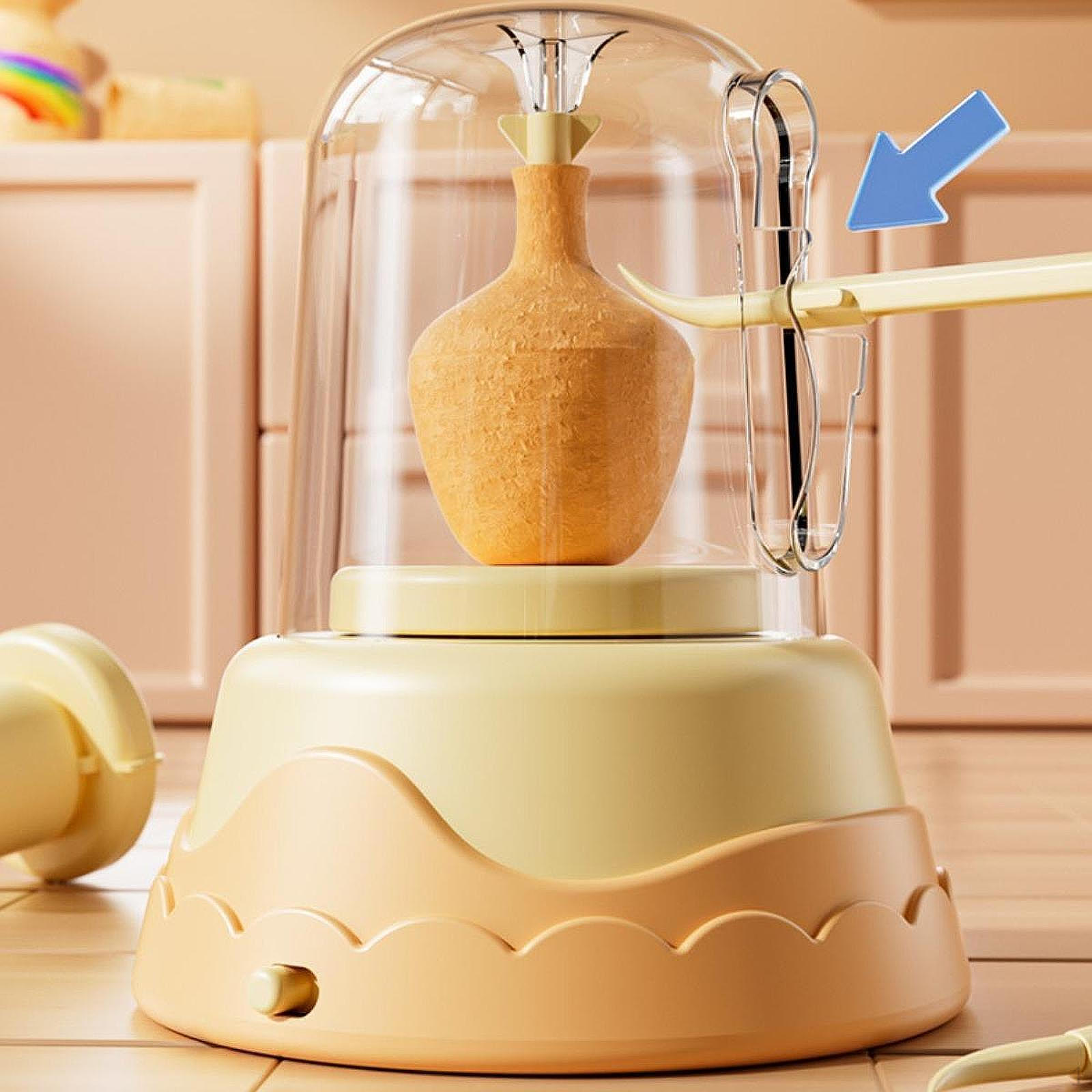 

Электрический гончарный круг для детей, инструменты для лепки и принадлежности для работы с глиной жёлтый