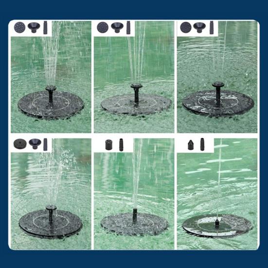Floating Solar Fountain Bird Bath Solar Water Fountain with Multiple Nozzles Solar Powered Fountain for Garden Yard Pond Pool Outdoor