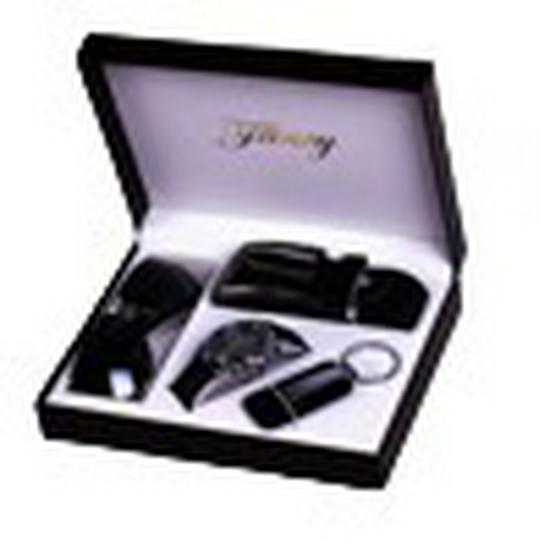 Men's Chinese Valentine's Day Fashion Gift Set: Large Dial Quartz Watch with PU Band