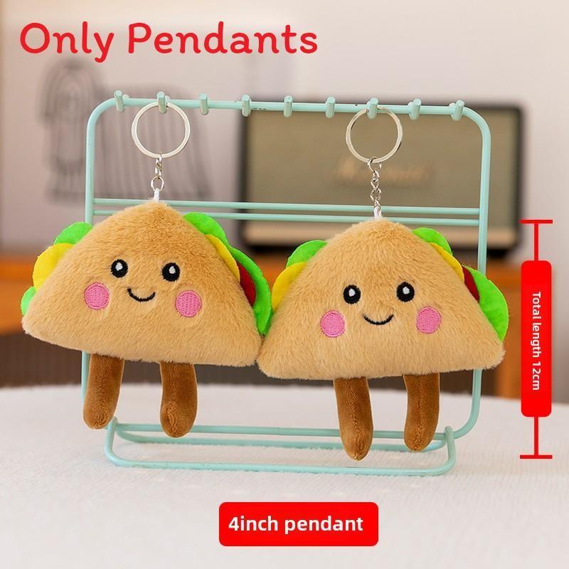 Food Sandwich Miniature Plush Keychain Doll Soft Stuffed Toy For Pendant Kids