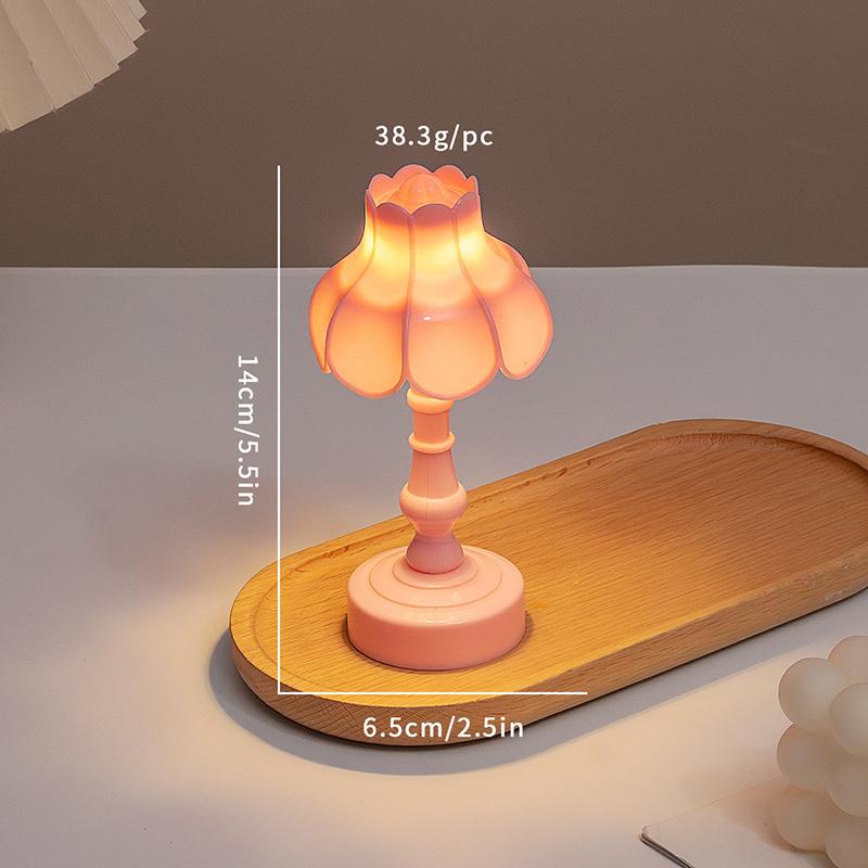 1:12 Dollhouse Miniature Flower Bud Table Lamp Night Light Furniture Home Model Decor Toy Doll House Accessories