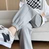 Women's Elastic Waist Jogger Pants Loose Fit Sweatpants Thin Polyester Solid Color Vintage Casual Ankle Length Athletic Trousers