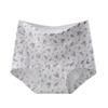 Damen Frühling und Herbst Retro Floral Antibakteriell Verlängert Reine Baumwolle Zwickel Überzug Hüfte Flacher Winkel Slips
