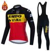 Costum de Ciclism Sportiv Nou de Toamnă și Iarnă, Cald, din Catifea, cu Mânecă Lungă, Rezistent la Vânt și Apă, pentru Bicicletă Sportivă, Bicicletă de Munte
