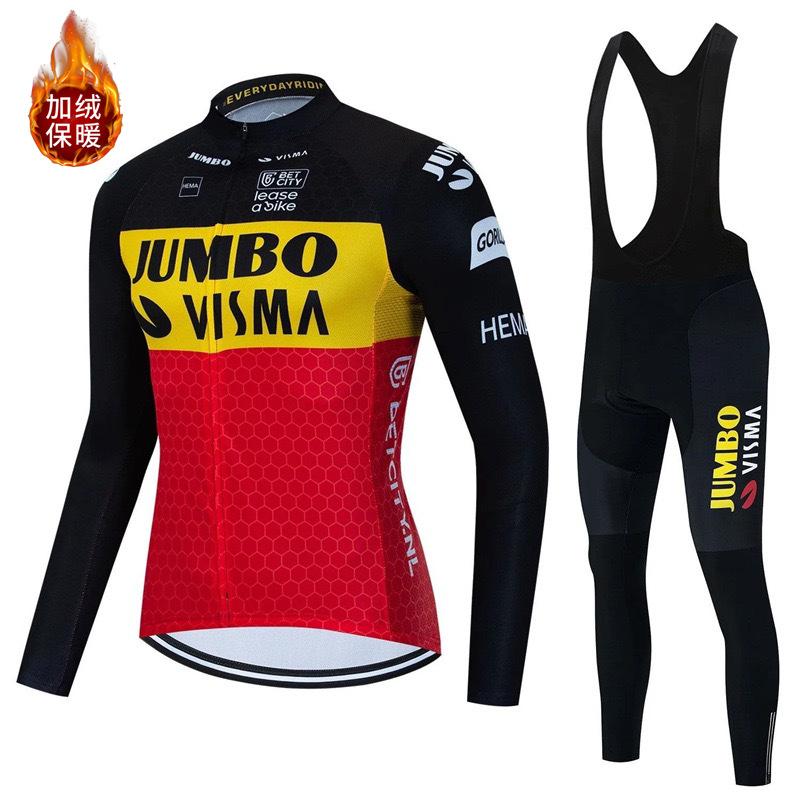 Costum de Ciclism Sportiv Nou de Toamnă și Iarnă, Cald, din Catifea, cu Mânecă Lungă, Rezistent la Vânt și Apă, pentru Bicicletă Sportivă, Bicicletă de Munte