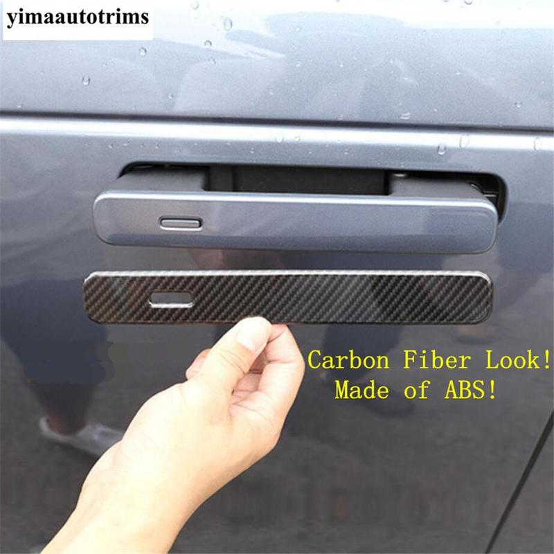 ABS Carbon Fiber Car Exterior Door Handle Grab Cover Trim Sticker Styling For Land Rover Range Rover Evoque L551  -