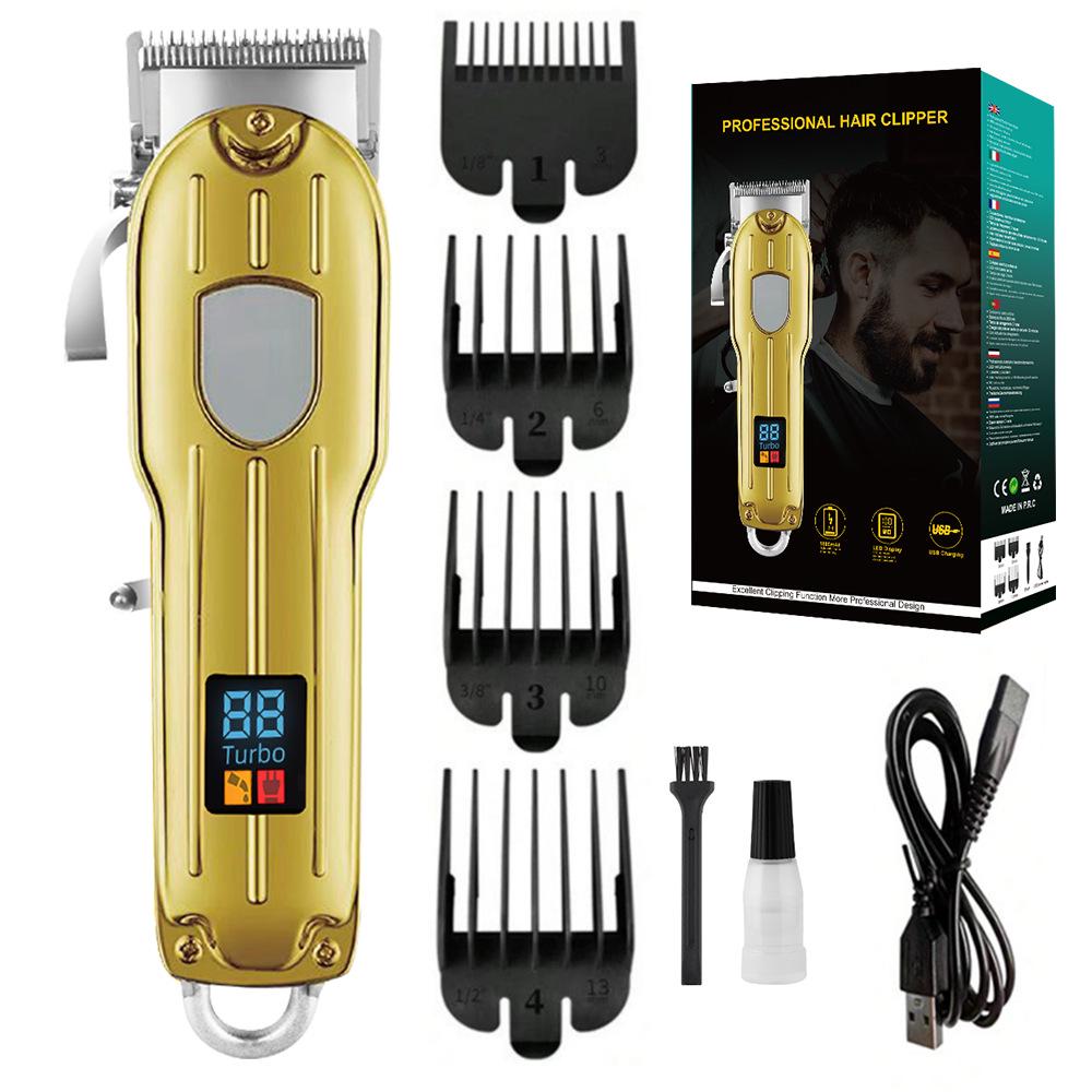 High-Power Men's Full Metal Electric Hair Clipper & Trimmer - Ideal for Home & Barber Use, Also for Pet Grooming