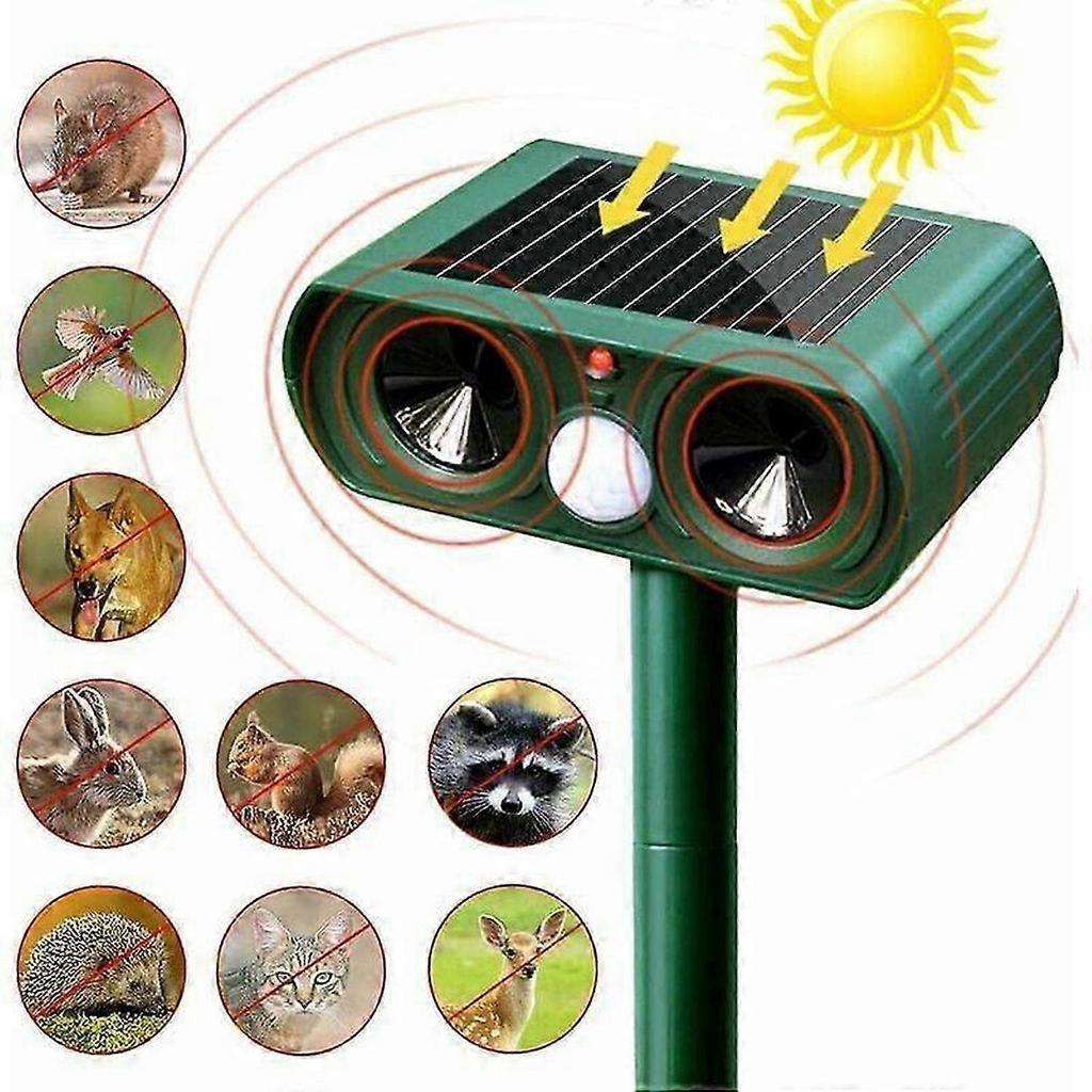 Solar Ultrasonic Cat Repellent Outdoor Cat Repellent Adjustable Sensitivity and Frequency Ultrasound Cat To Repel Pests Garden Protector..DEBUNS