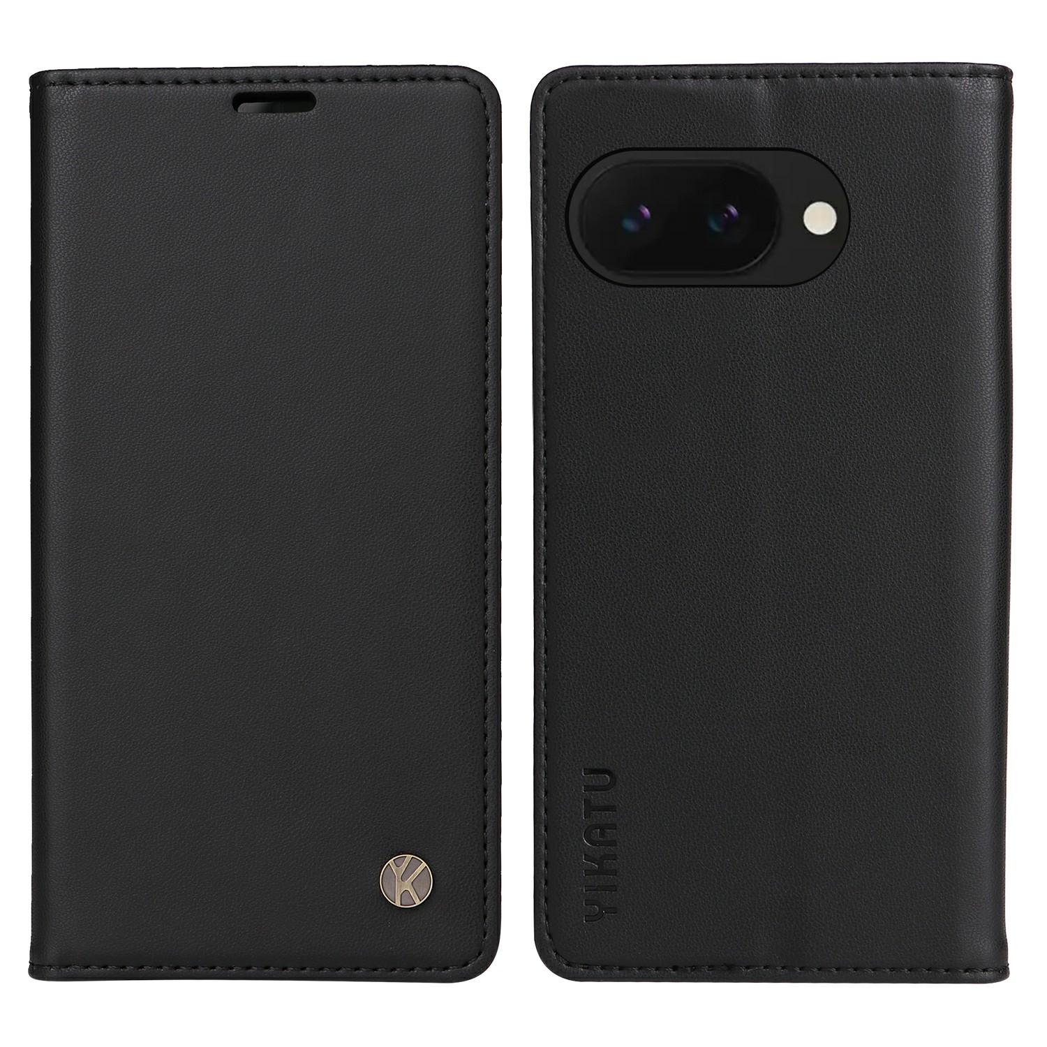 

YIKATU YK-001 для Google Pixel 9a чехол-подставка кожаный чехол для телефона с прочной магнитной застежкой B
