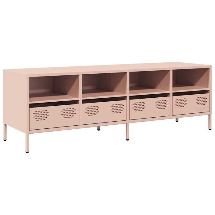 VidaXL TV Cabinet Pink 135x39x43.5 Cm Cold-rolled Steel, TV Stand, TV Buffet, Hi-fi Cabinet, TV Bench, Metal Cabinet, 851329